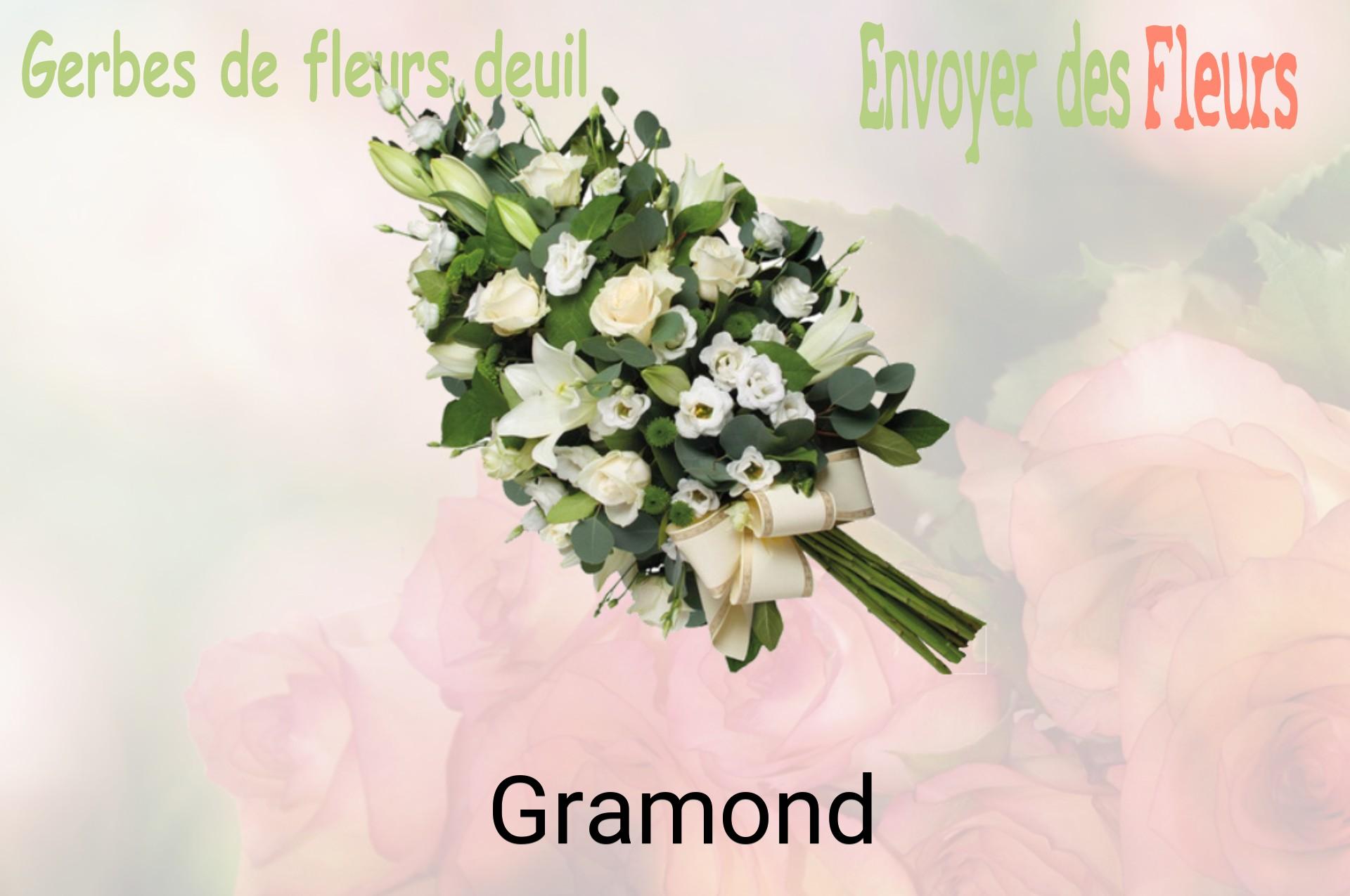 Gerbe de fleurs de deuil livrée à Gramond
